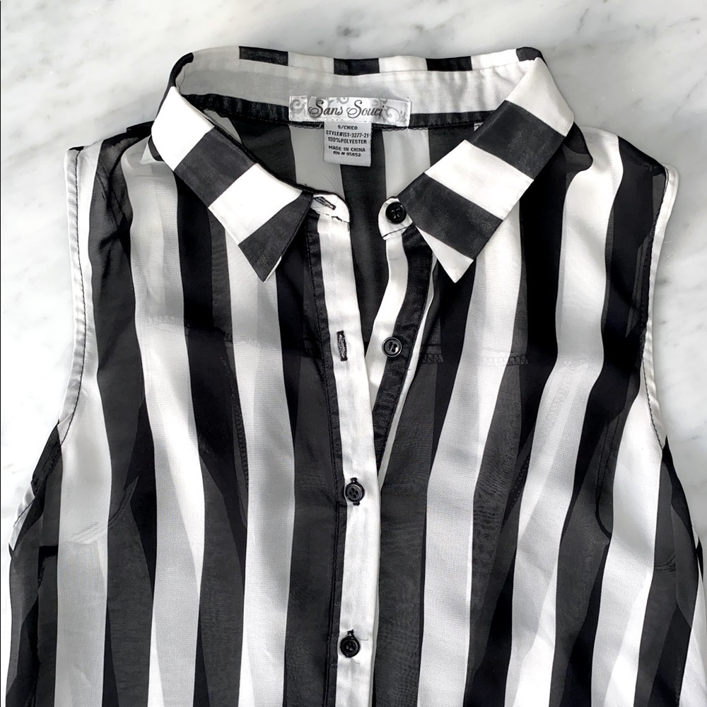 High-Low Striped Button Down - image 2